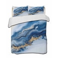 thumbnail image 2 of Quilts King Size, Blue Marble Soft Comforter Bedding Set for Bed, Modern Abstract Art Lightweight Quilted Bedspread with Pillow Cover(2 Pieces) for All Season, 96x106 Inch, 2 of 6