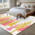 thumbnail image 5 of Christmas Tree Washable Living Room Rugs 5'x7', Gold Pink Tree Winter Snowflakes Abstract Low Pile Throw Large Area Rugs Non-Slip Sturdy Edge Binding Carpet for Dining Room Bedside Kitchen, 5 of 9