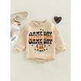 thumbnail image 3 of Baby Football Outfit Boy Girl Game Day Sweatshirt 3M 6M 12M 18M Bubble Bodysuit Onesie Newborn Thanksgiving Outfit Fall Clothes, 3 of 10