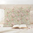 thumbnail image 4 of Pack of 2 Outdoor Pillow Covers 24x24 Inch Waterproof Pink Flowers Throw Pillow Covers,Decorative Couch Pillow Shams Protectors Green Country Botanical Floral Leaves Patio Pillowcases Cushion Covers, 4 of 8