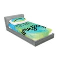 thumbnail image 2 of Ambesonne Saying Fitted Sheet & Pillow Sham Set, Inspiratonal Watercolor, Twinxl, Sky Blue Green, 2 of 2