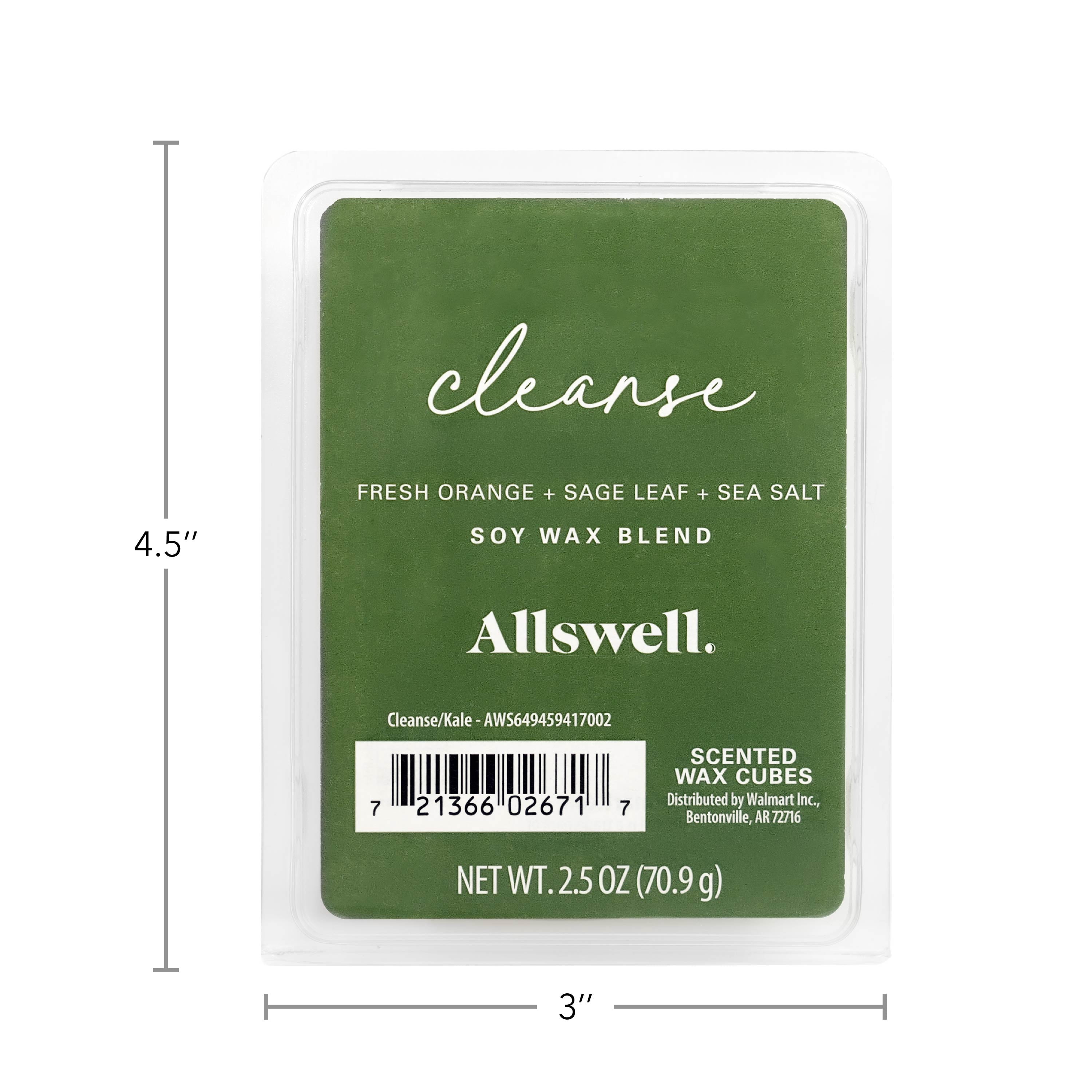Allswell 6 Cube Wax Melts, Cleanse ( Orange+Sage+Sea Salt). 2.5oz