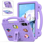 K-Lion For Walmart Onn 12.1" Tablet Pro (2024) EVA Kids Shockproof Case – Adjustable Kickstand Cover, Washable, Handle Grip, with DIY Dolls -- Lightpurple