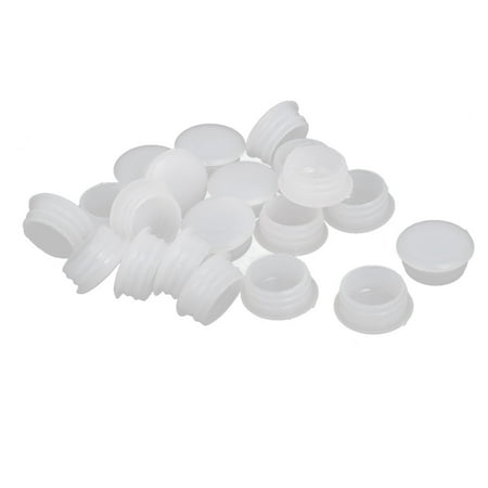 15mm Dia Plastic Thread Design Screw Cap Covers Hole Lids White 20pcs ...