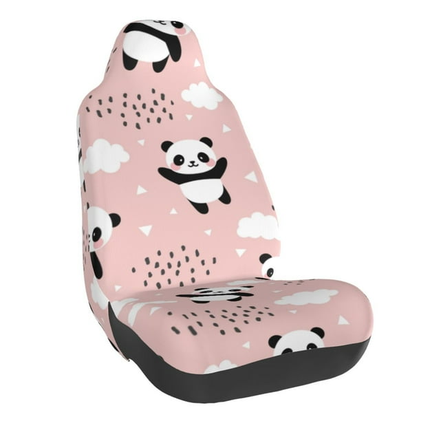 Balery Panda Funda de Asiento para Auto con Diseño - Cubierta Frontal Suave y Transpirable con Protector Antideslizante- 1 Unidad