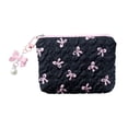 thumbnail image 2 of UNLLLL High End Bow Shaped Cosmetic Bag, Small Capacity Lipstick Pouch and Cute Coin Purse, Portable Mini Makeup Organizer with Zipper, for Travel and Daily Carry (Black), 2 of 6