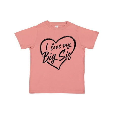 

Inktastic I Love My Big Sis in Black Chalk Heart Gift Toddler Boy or Toddler Girl T-Shirt