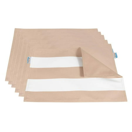 

Blue Wave NU6928 Outdoor Reversible Table Mat Beige & Beige Stripe - Set 6