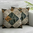 thumbnail image 3 of HENGT  Dark Brown Gold Plaid Geometric Throw Pillow Covers, Luxury Cushion Case Square Modern Decorative Pillow Covers for Couch Living Room Bedroom, 3 of 5