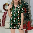 thumbnail image 3 of Girls Christmas Pajamas Size 8 Cute Lightweight Elk Reindeer Button Short Sleeve Lapel Loungewear 2 Piece Pjs Shorts Set Nightwear Clothes Christmas Gifts for Teens, 3 of 6