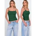 thumbnail image 6 of ANRABESS Womens Square Neck Tank Tops Adjustable Spaghetti Strap Double Lined Camisole Tops Basic Slim Fitted Comfy Breathable Summer Shirts Dark Green XL, 6 of 11