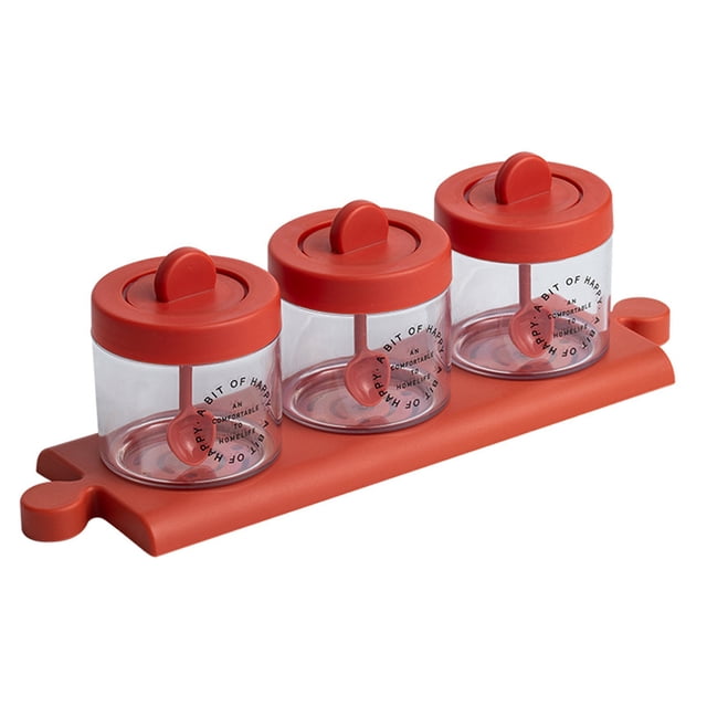 Toystoory Caja de condimentos Tarro de especias de cocina de plástico Recipiente de almacenamiento de condimentos a prueba de polvo con cuchara Organizadores de utensilios de cocina No.03 Toystoory HA004571-03