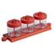thumbnail image 1 of Caja de condimentos Tarro de especias de plástico para cocina Recipiente de almacenamiento de condimentos a prueba de polvo con cuchara, Rojo Inevent HA004571-03, 1 of 7