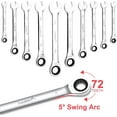 thumbnail image 4 of 20 Pcs Ratcheting Combination Wrench Set, SAE 1/4-3/4"& Metric 6-19mm, 72-Teeth, Chrome Vanadium Steel, Fixed Head Wrench Set, 4 of 7