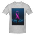 thumbnail image 4 of Bingfone Two Human Hands Are Holds Pink Ribbon Awareness Men'S Loose Fit Short-Sleeve Pocket T-Shirt, 4 of 7