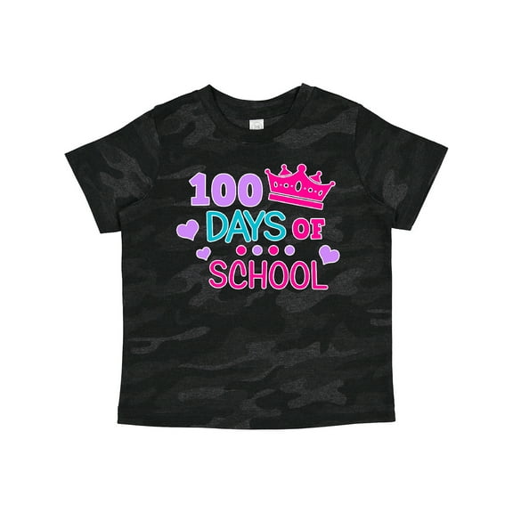 Inktastic 100 Days of School in Pink and Purple with Crown Girls Toddler T-Shirt