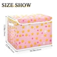 thumbnail image 5 of Yayeee Collapsible Cube Storage Bin with Lid Fabric Closet Decorative Basket with Handles, Gradient Pink Stars, 5 of 7