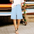 thumbnail image 4 of Clearance! Women's Bermuda Shorts 2025 Summer High Waisted Pocket Shorts Plus Size Business Casual Dressy Shorts Blue M Size, 4 of 8