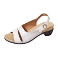 thumbnail image 2 of Domuza Womens Orthopedic Sandals Dressy Wedge Open Toe Slingback Platform Chunky Heels Sandals Ladies Elegant Cute Heeled Shoes with Ankle Strap Non Slip Sandal White 8（EU-40）, 2 of 7