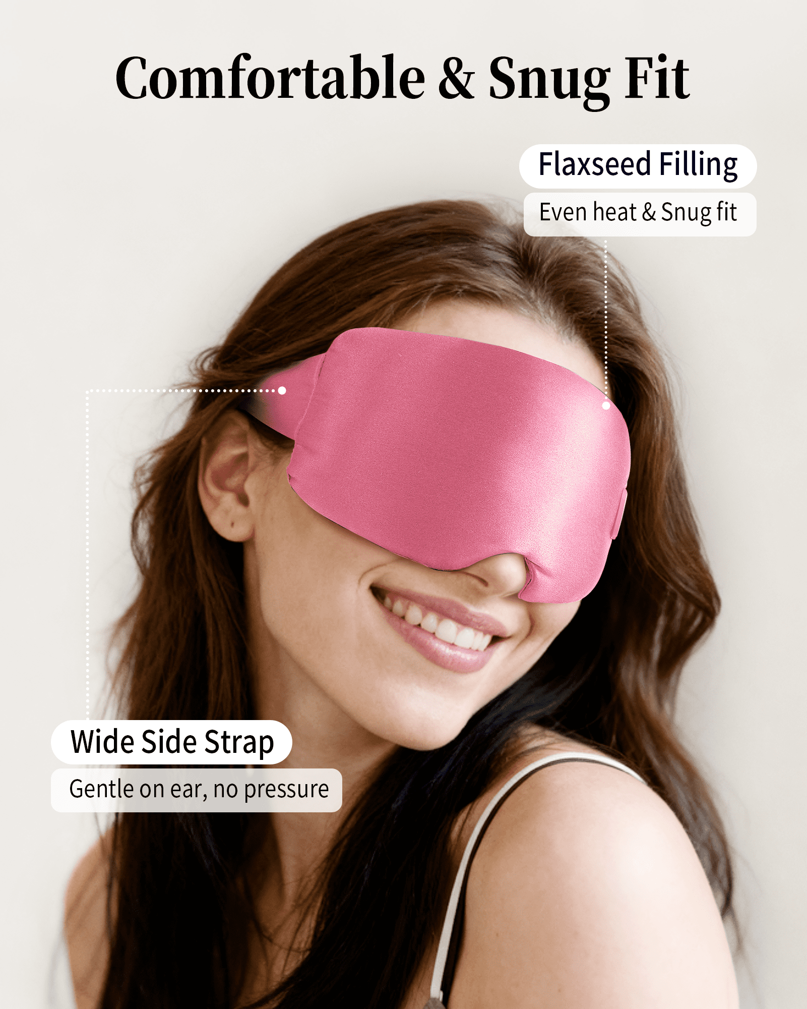 FACEMOON Silk Cordless Heated, Moist Heat Therapy Sleep Eye Mask for Dry Eyes with Storage Case, Blue