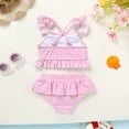 thumbnail image 2 of Happy Town Baby Girl Swimsuit Ruffle Two Pieces Swimwear Toddler Girl Rash Guard Beach Bikini Bathing Suit, 2 of 8