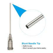 16Ga Dispensing Needles, 102PCS 1.5 Inch Industrial Blunt Tip Dispensing Needle Syringes with Luer Lock Needle for Refilling Liquid Inks Adhesive Glue Oil,Gray