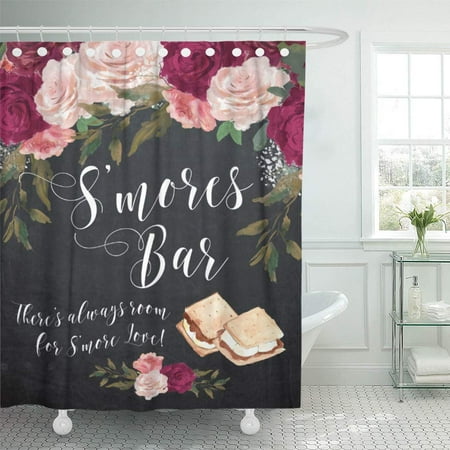Cynlon Pink Sign Smores Bar Chalkboard Wedding Burgundy Love