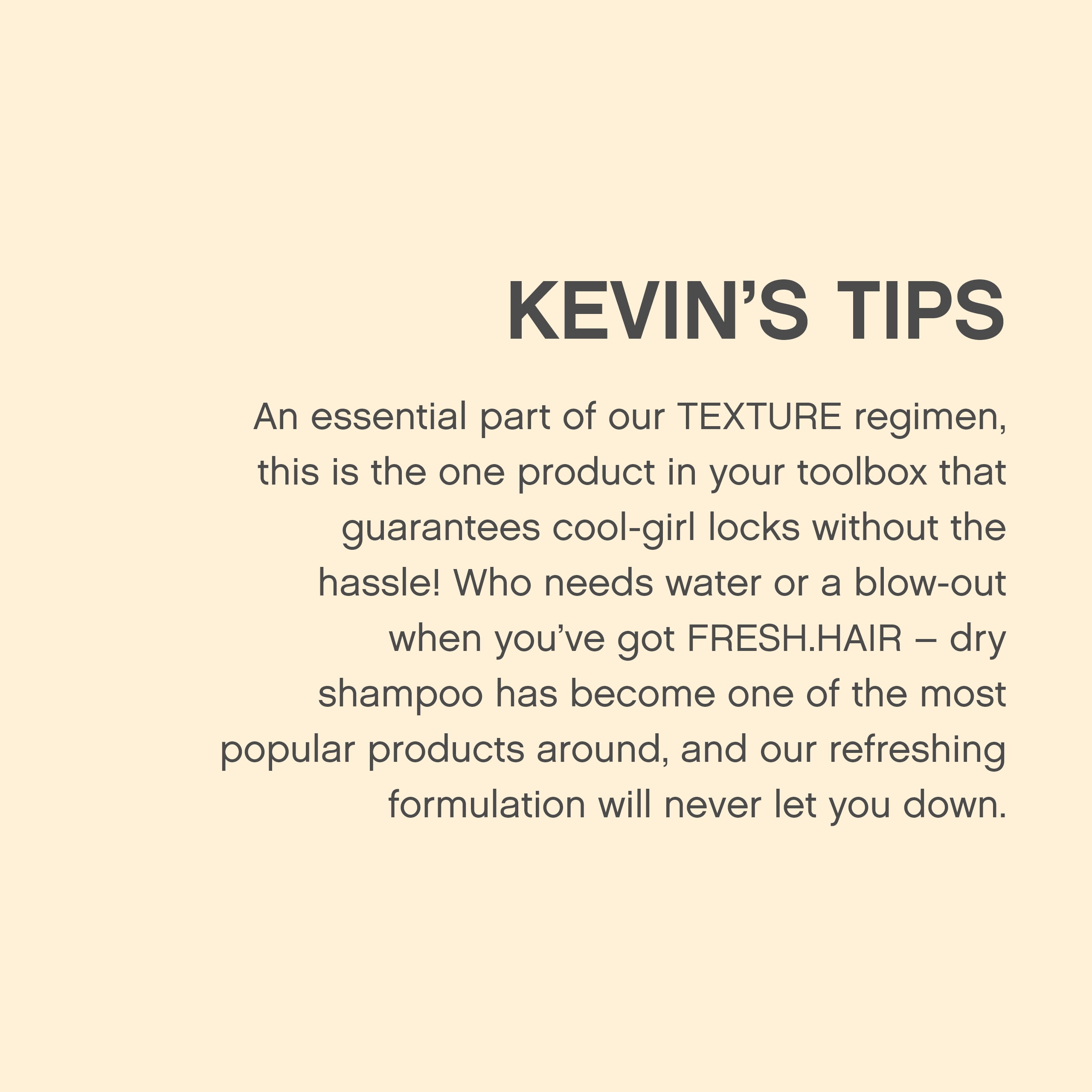 KEVIN.MURPHY FRESH.HAIR - Dry Shampoo Spray - For All Hair Types - Fresh Hair - Sulphate-Free - Hair Care - 100 mL / 3.4 fl oz