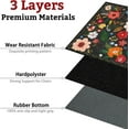 thumbnail image 3 of Office Chair Mat for Hardwood & Tile Floor,Boho Floral 36"x48" Computer Chair Mat for Rolling Chairs Carpet,Under Desk Non Slip Gaming Rug,Low-Pile Rubber Backing Large Protector Mat(Black), 3 of 6