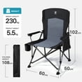 thumbnail image 5 of EVER ADVANCED 2 Pieces Oversized Folding Camping Chair, High Back Lawn Chair for Adults with Side Pockets & Cup Holder, Portable Chair for Outdoor, Heavy Duty, Support Up to 500lbs, Black, 5 of 7