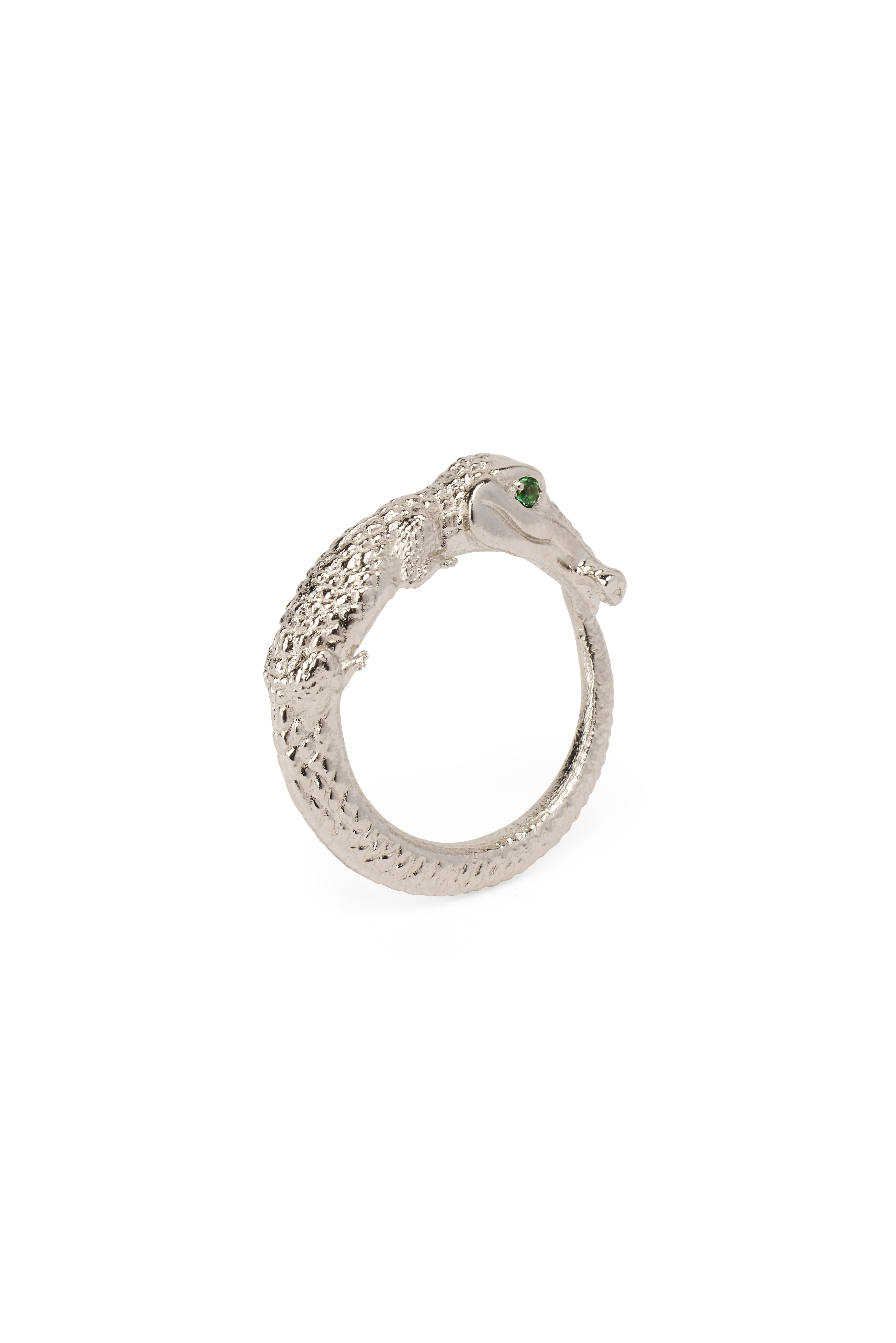 Bella by Thorne Baby Croc Adult Ring, Silver- 7, (Unisex)