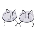 thumbnail image 1 of Comedero elevado para gatos, cuenco, plato, estante de hierro, antideslizante, extraíble para comida seca y húmeda doble cuenco negro Yuyangstore Comedero para gatos, 1 of 8