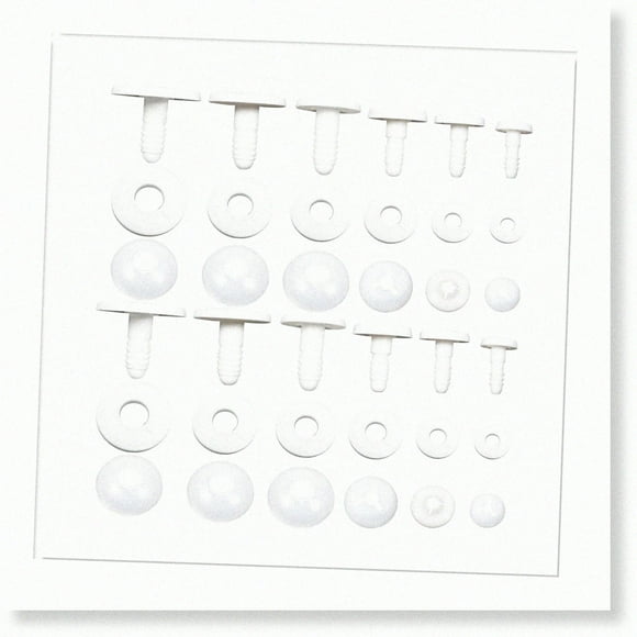 WhimsiJoints: 36-Piece Assorted Size Doll Joints Kit - Enhance Your Doll Making with White Plastic Animal Joints for Limbs and Head