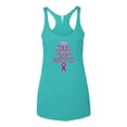 thumbnail image 2 of Keep Calm and Fight On Breast Cancer Awareness Tri-Blend Racerback Tank Top, Tahiti Blue, X-Large, 2 of 3