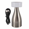 thumbnail image 2 of Small Table Lamp, Portable LED Cordless Metal Desk Lamp with 3 Light Colors, 1800mAh Rechargeable Battery, Touch Control Stepless Dimming Nightstand Desk Lamp for Bedroom Home, 2 of 8