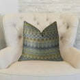 thumbnail image 2 of Plutus 18" x 18" Blue Wynne Handmade Luxury Pillow in Blue Navy and Yellow, 2 of 3