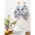 thumbnail image 2 of Blue Oceans Beach Kitchen Dish Towels for Drying Dishes Set of 2, Nautical Coastal Starfish Seashell Waffle Weave Microfiber Hand Tea Bathroom Towels Quick Dry & Absorbent Towel 12x12, 2 of 7