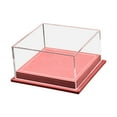 thumbnail image 4 of Vitrina para dos modelos de coches a escala 1/64, cubierta de acrílico transparente, portátil, versátil, ahorra espacio, accesorios, base resistente de cuero PU. Rojo oscuro, 4 of 8