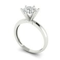 thumbnail image 2 of 1.5 ct Round Cut White Sapphire Solitaire 18K White Gold Womens Engagement Ring, 2 of 5