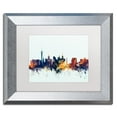 thumbnail image 2 of Trademark Fine Art "Las Vegas Nevada Skyline Blue" Canvas Art by Michael Tompsett, White Matte, Silver Frame, 2 of 4
