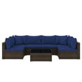 thumbnail image 2 of Costway 7 PCS Patio Rattan Furniture Set Sectional Sofa Cushioned Garden Blue, 2 of 10