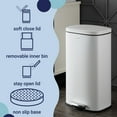 thumbnail image 6 of happimess Curtis 8-Gallon Step-Open Trash Can, Cotton White, HPM1011C, 6 of 10
