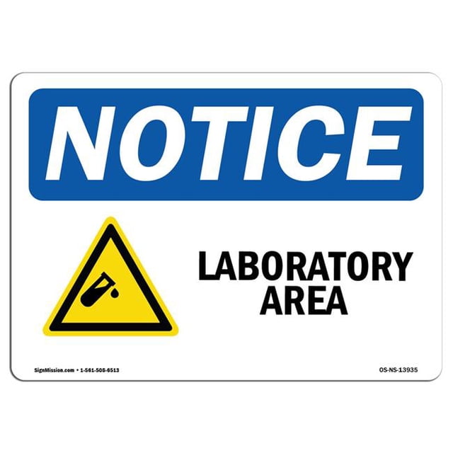 SignMission OS-NS-D-1824-L-13935 Panneau de Signalisation - Signe de Zone de Laboratoire avec Symbole