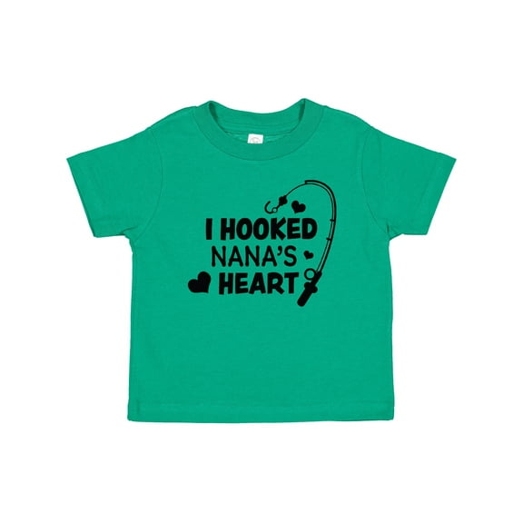 Inktastic I Hooked Nana's Heart with Fishing Rod Boys or Girls Baby T-Shirt