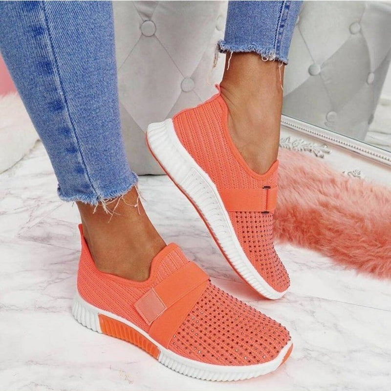 Women‘s Breathable Walking Shoes Fashion Platform Slip-On Gym Soft Shoes #@ 