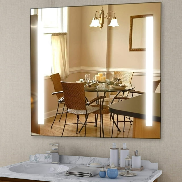 Vanity Art 30 in. Rectangular LED Wall Mirror with Rock Switch