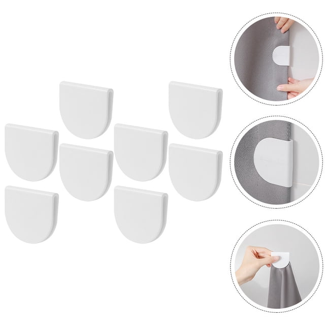 OULII 8Pcs Shower Curtain Splash Clips White ABS Matte Finish Splash Proof for Bathrooms and Kitchens