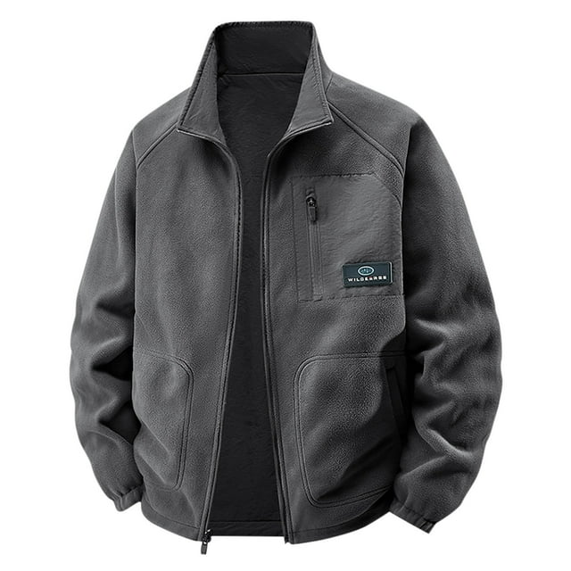 Veste Réversible pour Hommes, Style de Travail Extérieur, Veste de Randonnée Multi-Poches et Décontractée à Manches Longues pour Hommes