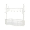 thumbnail image 2 of Key Storage Basket Iron Entryway Organizer | Versatile Decorative Shelf | White Desktop Rack with Hooks | Durable Metal Construction | 29.5x15.5x15cm | Single Unit | Room Decor Storage, 2 of 6
