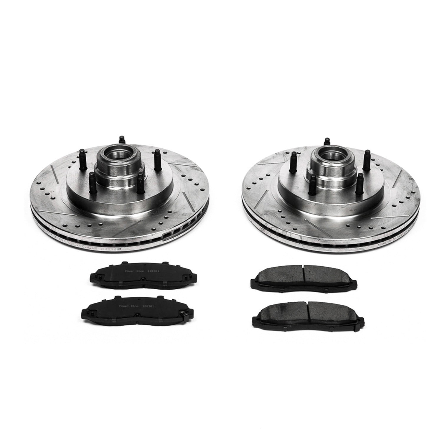 PowerStop Front Z23 Evolution Sport Carbon-Fiber Ceramic Brake Pad and Drilled & Slotted Rotor Kit Fits: FORD Select Models K1863